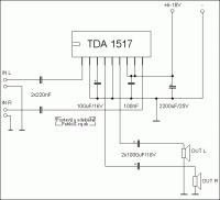 Zosilnovac 2x6W s obvodom TDA1517